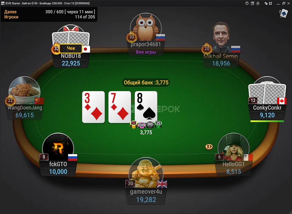 Кэш-игры «Texas Hold’em» в PokerOK (GGpokerOK, ПокерОК, ГГ)